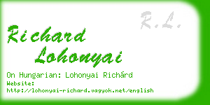 richard lohonyai business card