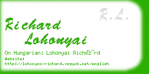 richard lohonyai business card